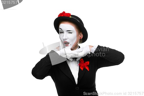 Image of Portrait of the surprised mime with a grimace on her face