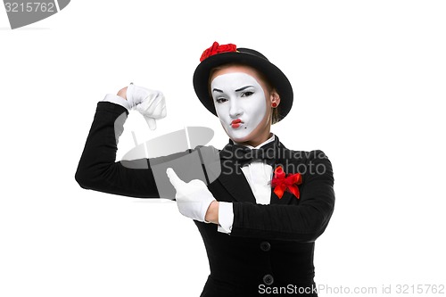 Image of Isolated young business woman showing power