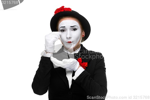 Image of Portrait of the sad and crying mime 