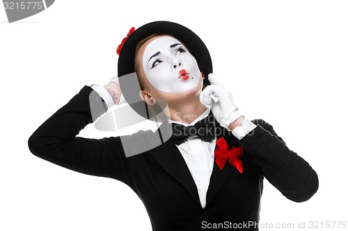 Image of Portrait of the thoughtful and remembers mime 