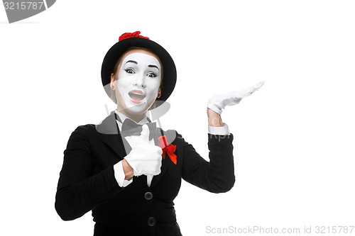 Image of Portrait of the surprised and joyful mime 