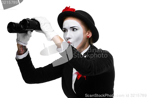 Image of Portrait of the searching mime with binoculars