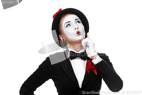 Image of Portrait of the thoughtful and remembers mime 
