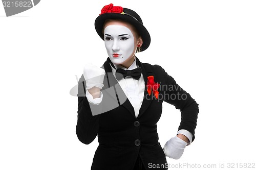 Image of Isolated young business woman showing power