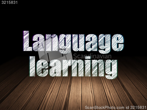 Image of Education concept: Language Learning in grunge dark room