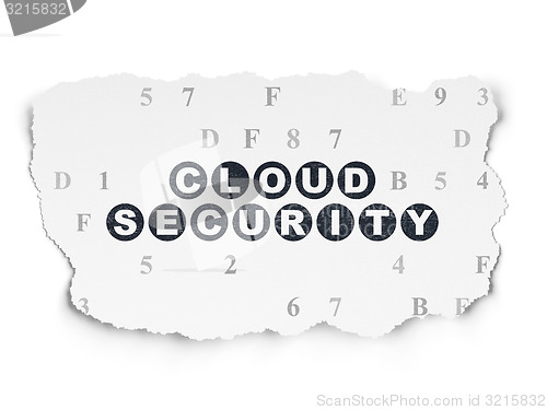 Image of Safety concept: Cloud Security on Torn Paper background