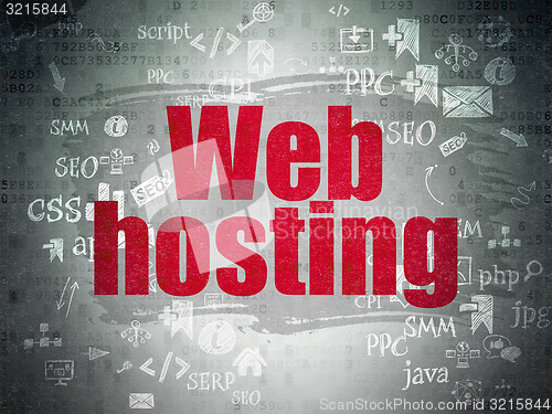 Image of Web development concept: Web Hosting on Digital Paper background