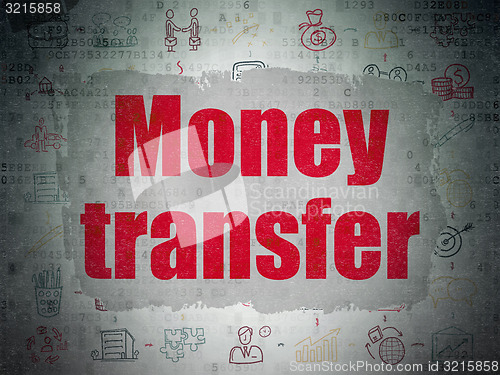 Image of Finance concept: Money Transfer on Digital Paper background