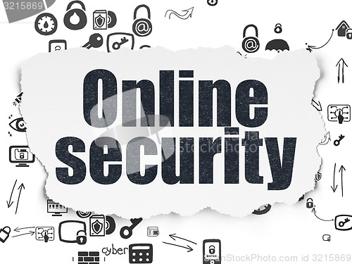 Image of Safety concept: Online Security on Torn Paper background