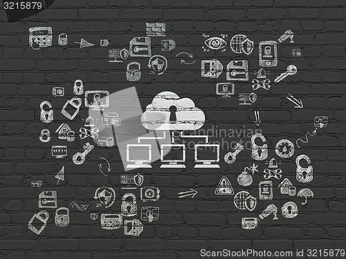 Image of Security concept: Cloud Network on wall background