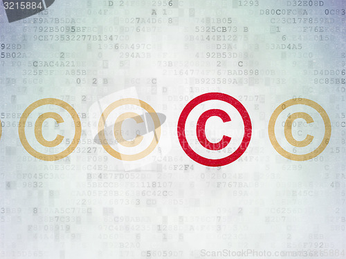 Image of Law concept: copyright icon on Digital Paper background