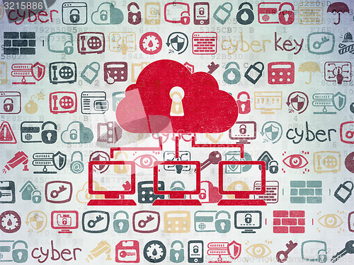Image of Privacy concept: Cloud Network on Digital Paper background