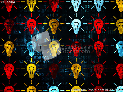 Image of Business concept: Light Bulb icons on Digital background