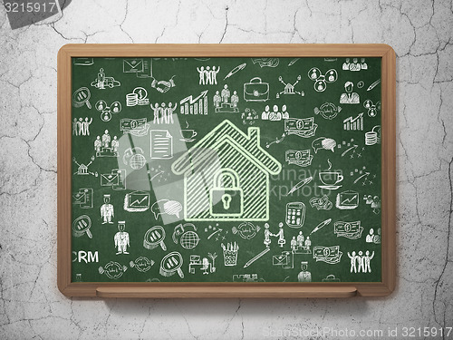 Image of Finance concept: Home on School Board background