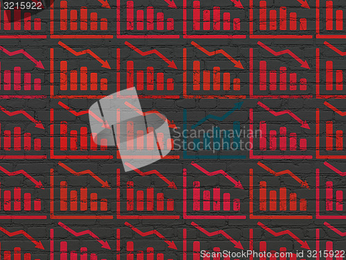 Image of Business concept: growth graph icon on wall background