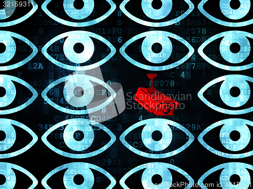 Image of Protection concept: cctv camera icon on Digital background