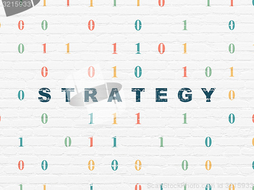 Image of Finance concept: Strategy on wall background