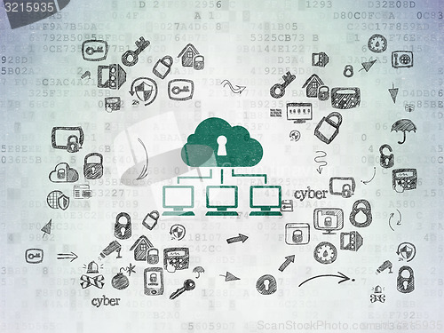 Image of Security concept: Cloud Network on Digital Paper background