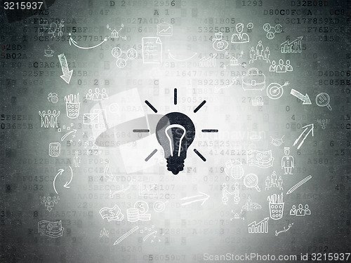 Image of Finance concept: Light Bulb on Digital Paper background