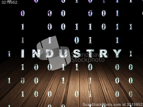 Image of Finance concept: Industry in grunge dark room