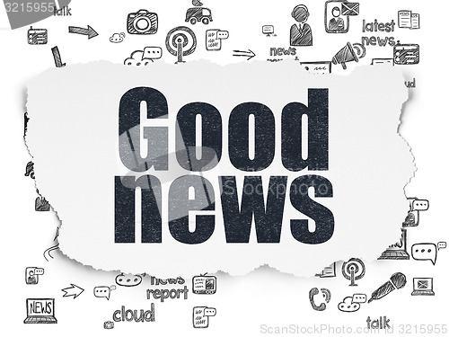 Image of News concept: Good News on Torn Paper background