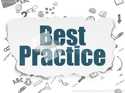 Image of Education concept: Best Practice on Torn Paper background