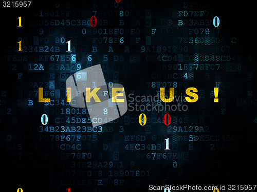 Image of Social media concept: Like us! on Digital background