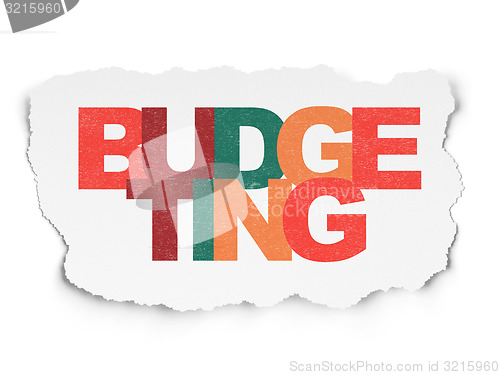 Image of Business concept: Budgeting on Torn Paper background