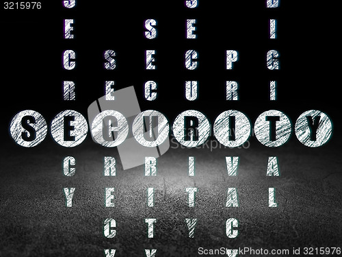 Image of Security concept: word Security in solving Crossword Puzzle