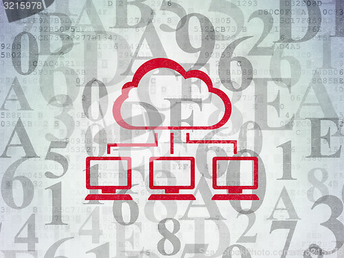 Image of Cloud technology concept: Cloud Network on Digital Paper background