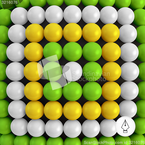 Image of Abstract technology background with balls. Spheric pattern. 