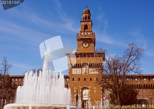Image of Retro look Castello Sforzesco Milan