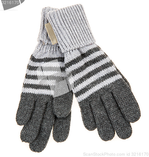 Image of knitted woolen baby gloves