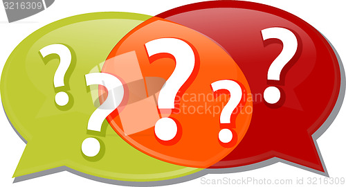 Image of Questions dialog conversation talking Illustration clipart