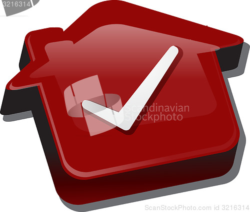 Image of Home approval checkmark Illustration clipart