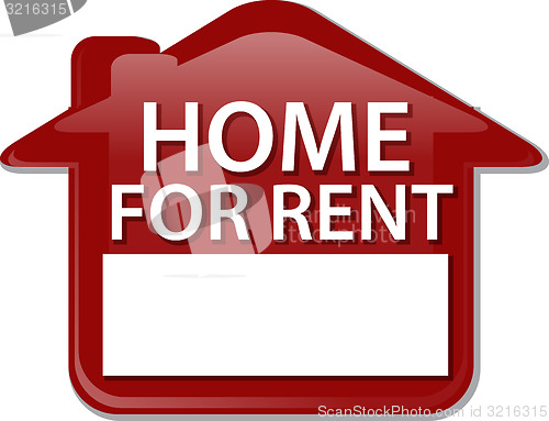 Image of Home for rent sign Illustration clipart