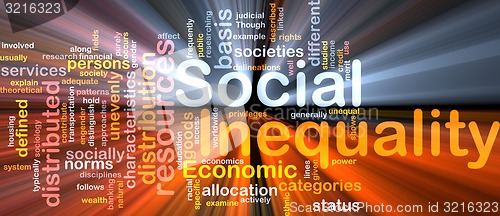 Image of Social inequality wordcloud concept illustration glowing