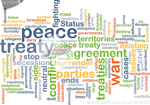 Image of Peace treaty wordcloud concept illustration