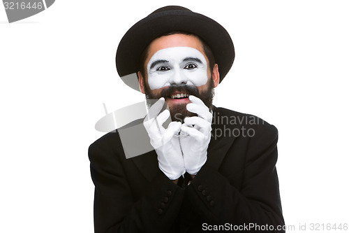 Image of Portrait of the surprised and joyful mime 