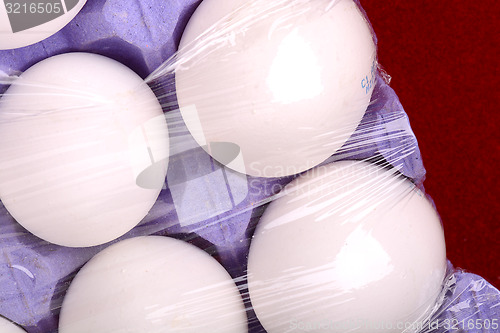 Image of Chicken eggs in egg tray