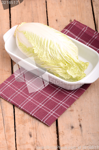 Image of Cabbage chopped in glass bowl