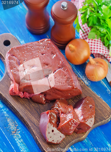 Image of raw liver on board