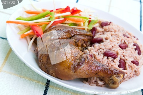 Image of Jerk Chicken with Rice - Caribbean Style