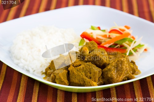 Image of Goat Curry with Rice - Caribbean Style