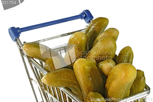 Image of Cucumbers in a trolley