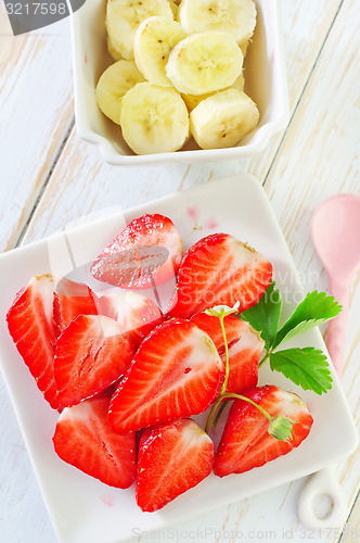 Image of banana and strawberry