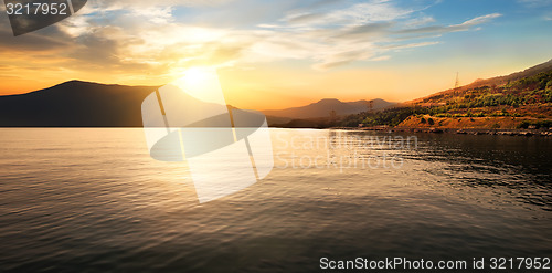 Image of Calm sea and mountains