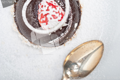 Image of fresh chocolate strawberry mousse 