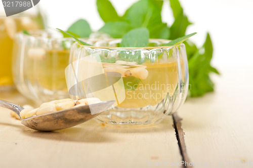 Image of Arab traditional mint and pine nuts tea