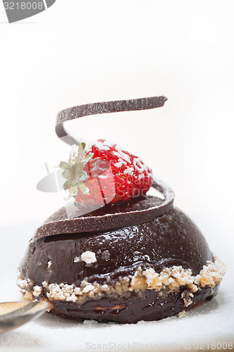 Image of fresh chocolate strawberry mousse 